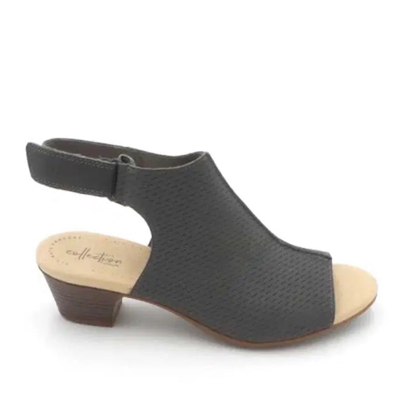 Clarks Women's Open-Toe Slingback Sandals in Charcoal - Picture 6 of 6